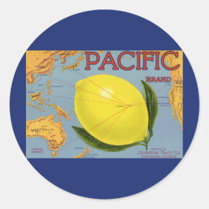 Arte de etiqueta de caja de frutas vintage Pacific