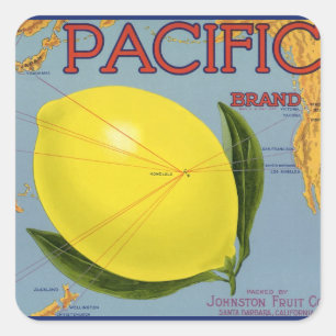 Arte de etiqueta de caja de frutas vintage Pacific