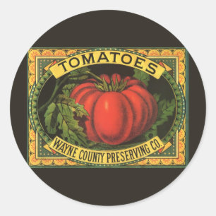 Arte de etiqueta de caja de frutas vintage, tomate