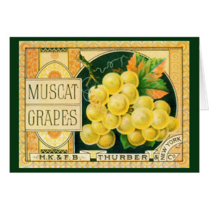 Arte de etiqueta de caja de frutas vintage, uvas M
