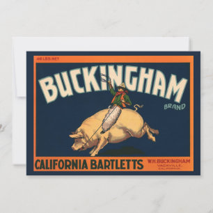 Arte de etiqueta de caja de frutas vintage Vaquero