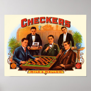 Arte de etiqueta de cigarro vintage, Checkers Mild