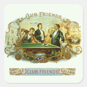 Arte de etiqueta de cigarro vintage, Club Friends 