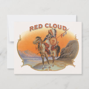Arte de etiqueta de cigarro vintage, indio Red Clo
