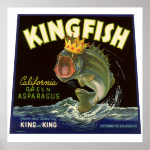 Arte de etiqueta de lata de producto vintage, King