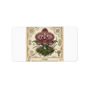 Arte de etiqueta de pegatina de flor de orquídea b