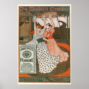 Arte de etiqueta de producto antiguo Pearline Limp