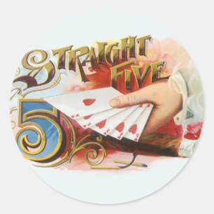 Arte de etiqueta de puro vintage Straight Flush co