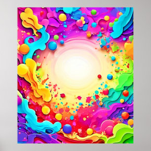 Arte de explosión de color intenso abstracto