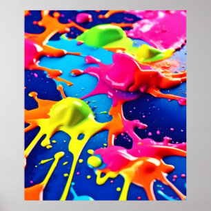 Arte de explosión de salpicaduras de pintura neón