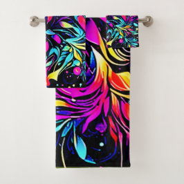 Arte de explosión floral de neón