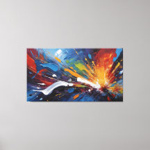 Arte de expresionismo abstracto naranja azul dinám