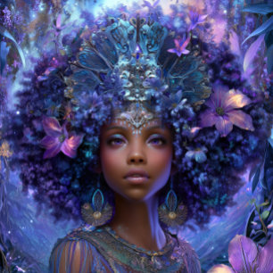 Arte de fantasía Chica negra Reina negra Diosa