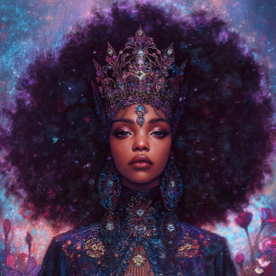 Arte de fantasía Chica negra Reina negra Diosa