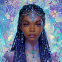 Arte de fantasía Chica negra Reina negra Diosa