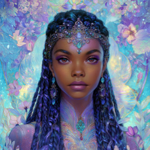 Arte de fantasía Chica negra Reina negra Diosa