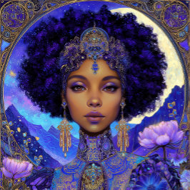 Arte de fantasía Chica negra Reina negra Diosa