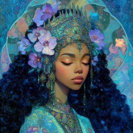 Arte de fantasía Chica negra Reina negra Diosa