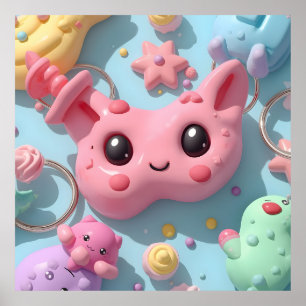 Arte de Fantasía Criatura Kawaii Pastel