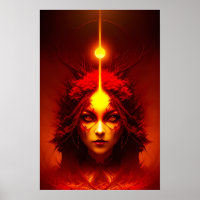 Arte de fantasía de diosa de fuego