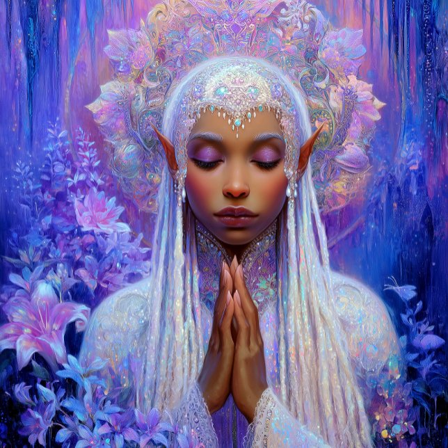 Arte de fantasía de elfa Reina Negra Diosa (Subido por el creador)