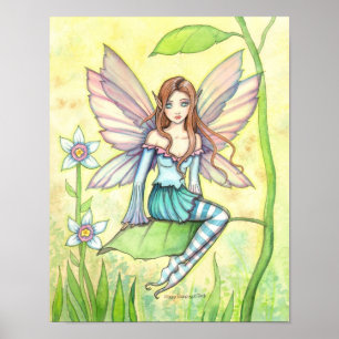 Arte de fantasía de hada de flor linda