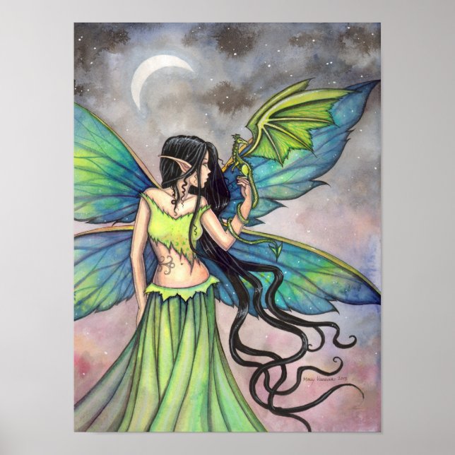 Arte de fantasía de hada del dragón esmeralda por  (Frente)
