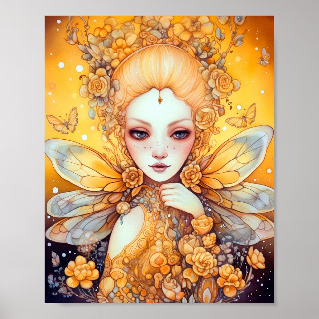 Arte de fantasía de hadas amarillas (Frente)
