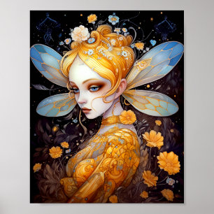 Arte de fantasía de hadas amarillas