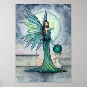 Arte de fantasía de hadas índigo y jade de Molly H