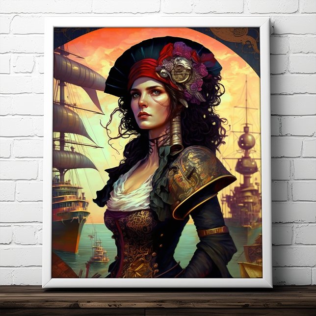 Arte de fantasía de la mujer pirata (Subido por el creador)