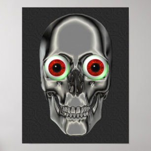 Arte de fantasía de los ojos rojos del cráneo plat