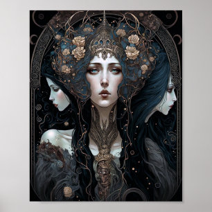 Arte de fantasía de reina oscura