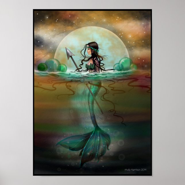 Arte de fantasía de sirena del mar místico (Frente)