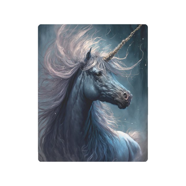 Arte de fantasía de Unicornio negro (Anverso)