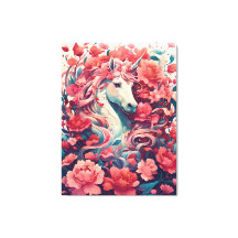 Arte de fantasía de unicornio rosa etéreo