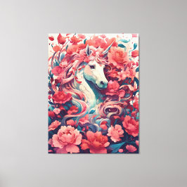 Arte de fantasía de unicornio rosa etéreo