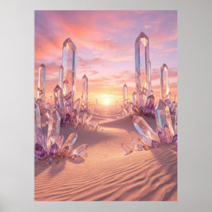 Arte de fantasía del atardecer del desierto de cri