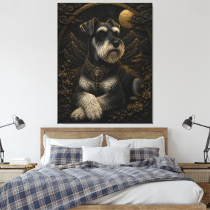 Arte de fantasía del majestuoso schnauzer negro do