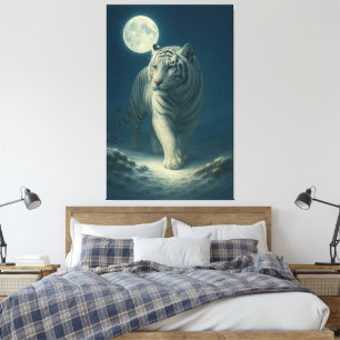 Arte de fantasía del tigre blanco iluminado por la