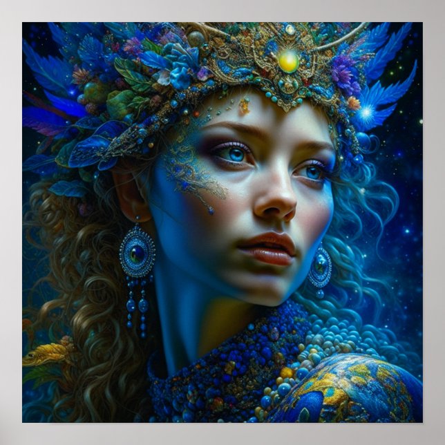 Arte de fantasía etérea Princesa Guerrera Mística (Frente)