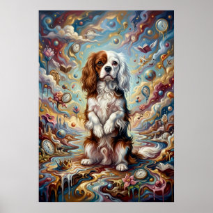 Arte de fantasía surrealista del Cavalier King Cha
