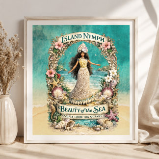 Arte de fantasía tropical espiritual de la isla Ni