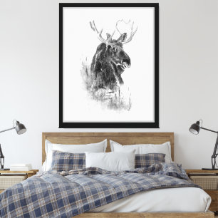 Arte de fauna acuarela animal alce