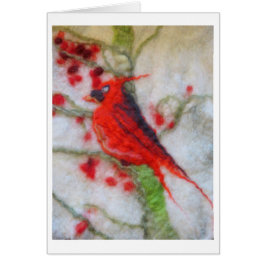 Arte de Felted - bayas del cardenal y del invierno