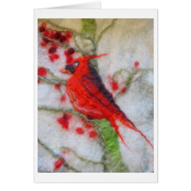 Arte de Felted - bayas del cardenal y del invierno (Frente)