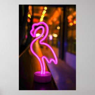 Arte de Flamenco Rosa Neon Arte de Flamenco Rosa L