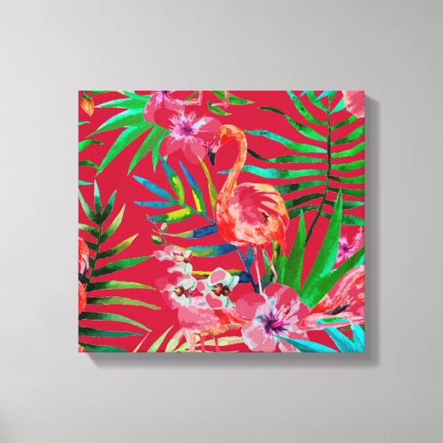 Arte de flamingo tropical (Anverso)