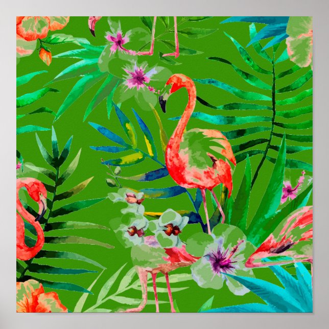 Arte de flamingo tropical (Frente)