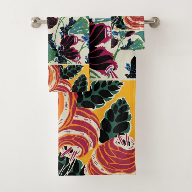 Arte de Flor Abstracta de Magenta y Naranja Vibran (In situ)